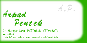 arpad pentek business card